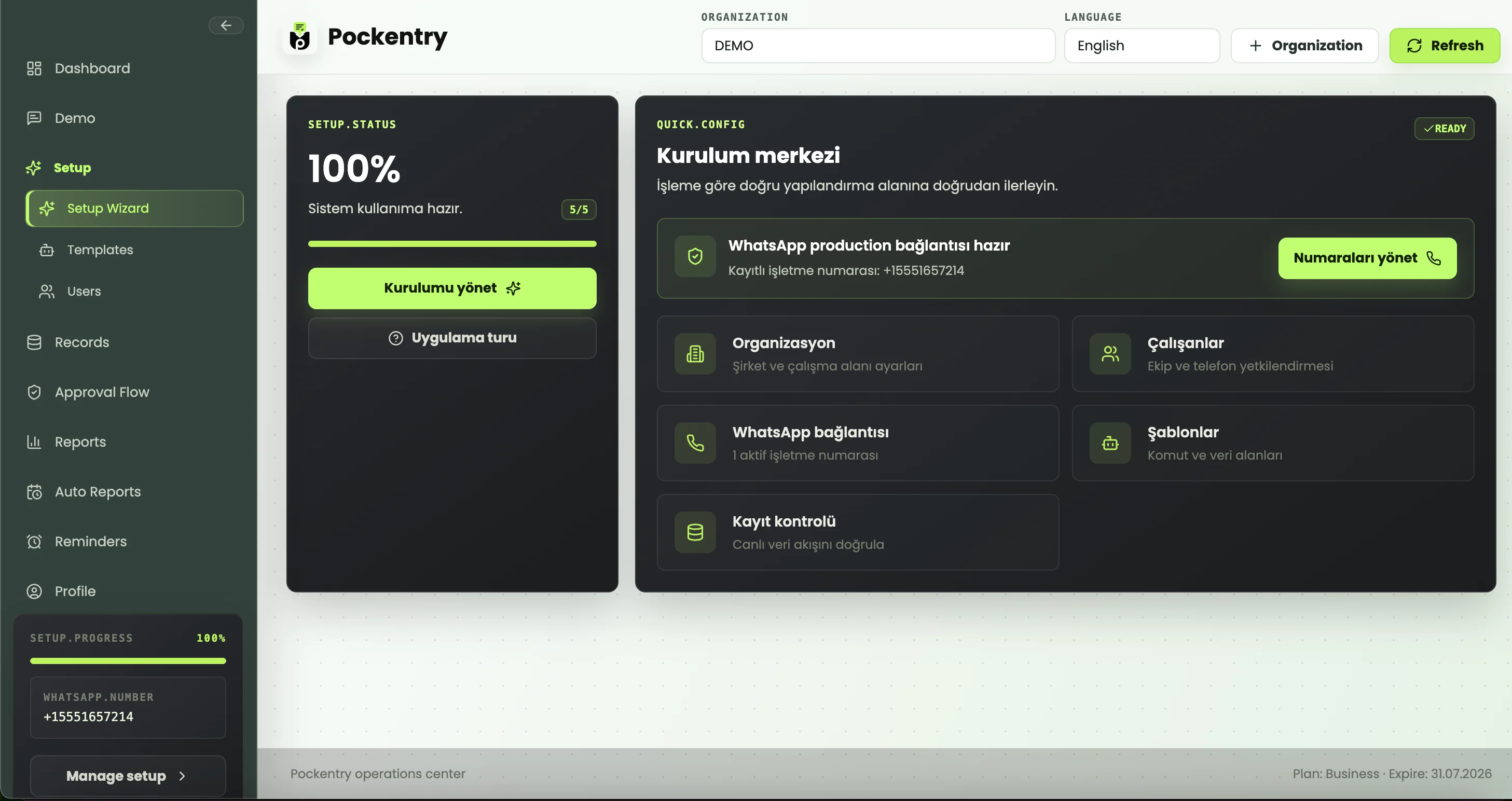 Pockentry setup wizard